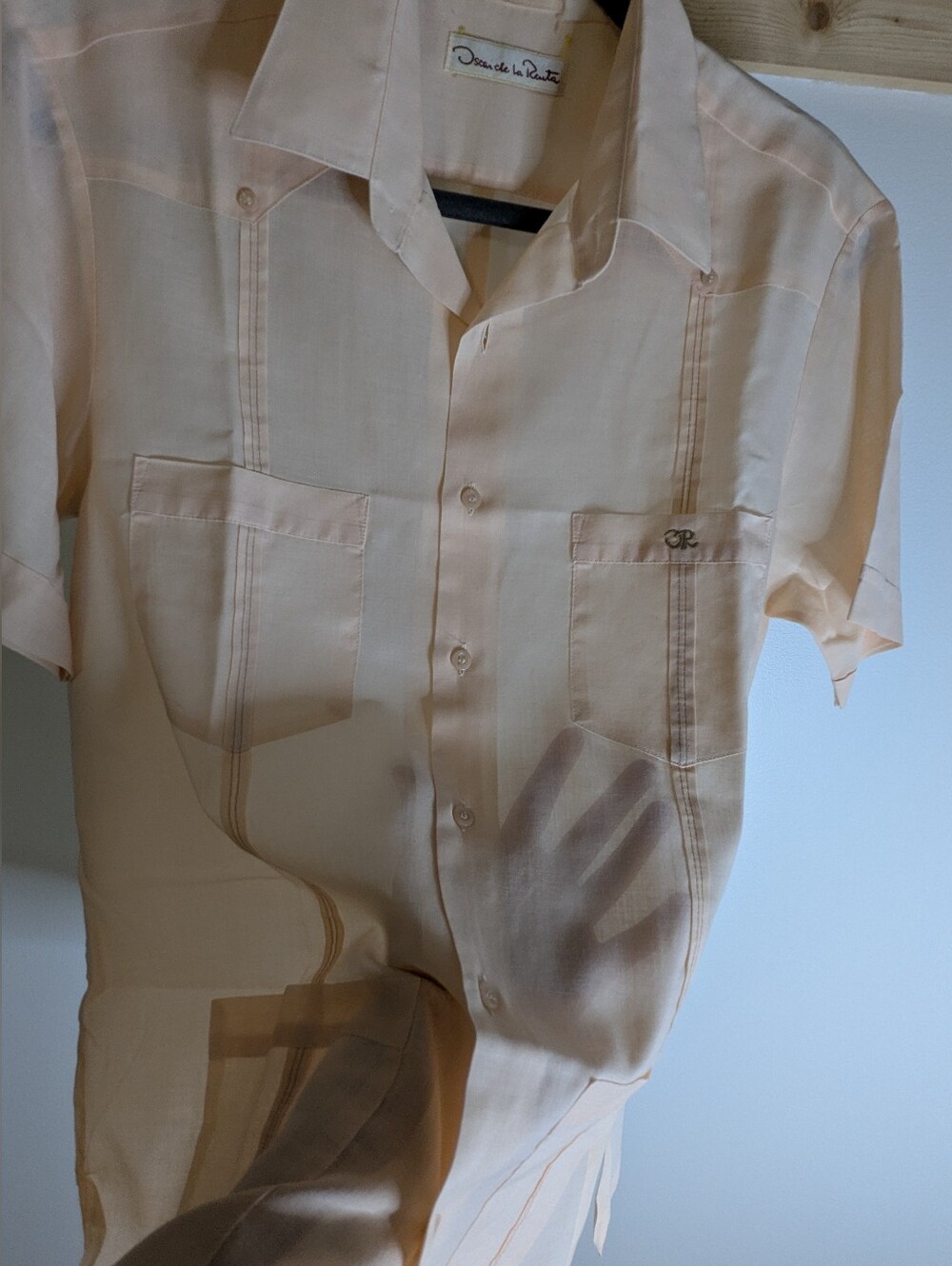 Vintage Oscar De La Renta Linen Guayabera Button Down